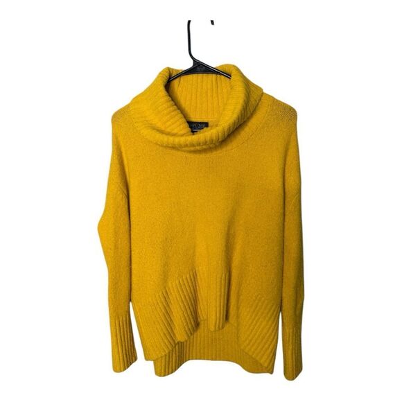 Rachel Zoe Merino Wool Blend Cowl Neck Mustard Womens Oversized Sweater XS - Picture 2 of 7